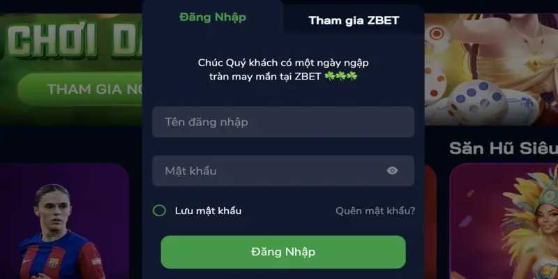 Chỉ dẫn đăng nhập ZBET cho thành viên.